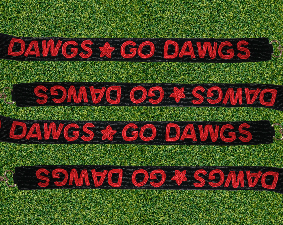 Georgia Bulldogs Black Beaded Purse Strap | UGA Game Day Bag Strap