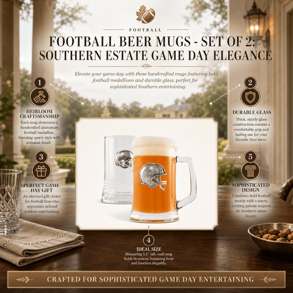 Football Beer Mugs - Set of 2