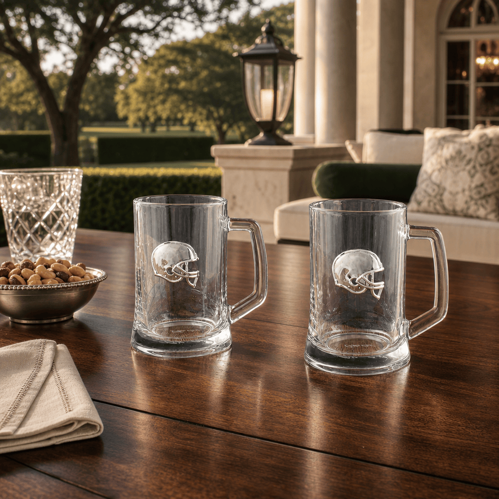 Football Beer Mugs - Set of 2