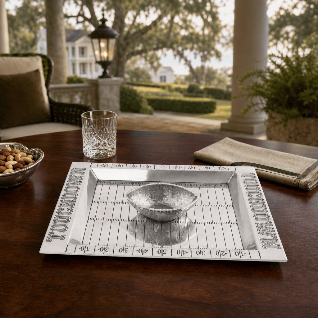 Football Field Chip and Dip Tray and Bowl