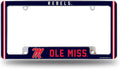 University of Mississippi Rebels Ole Miss Metal License Plate Frame Chrome Tag Cover Alternate Design 6x12 Inch