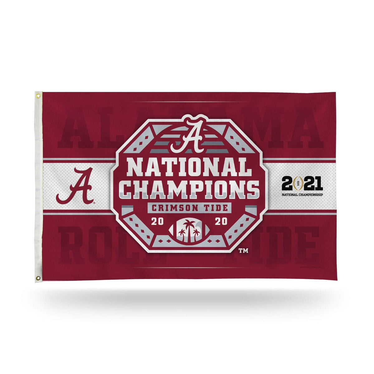 University of Alabama Crimson Tide 2020 National Champions Premium Flag Banner, 3x5 Feet, Retro Logo Design, Metal Grommets, Indoor Outdoor Display
